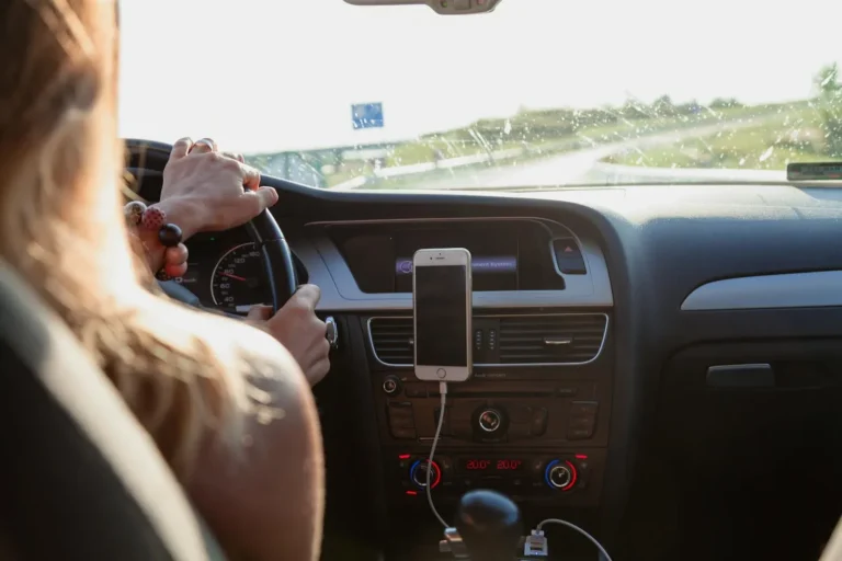 Woman driving a car