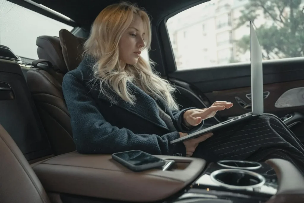 Woman inside the car