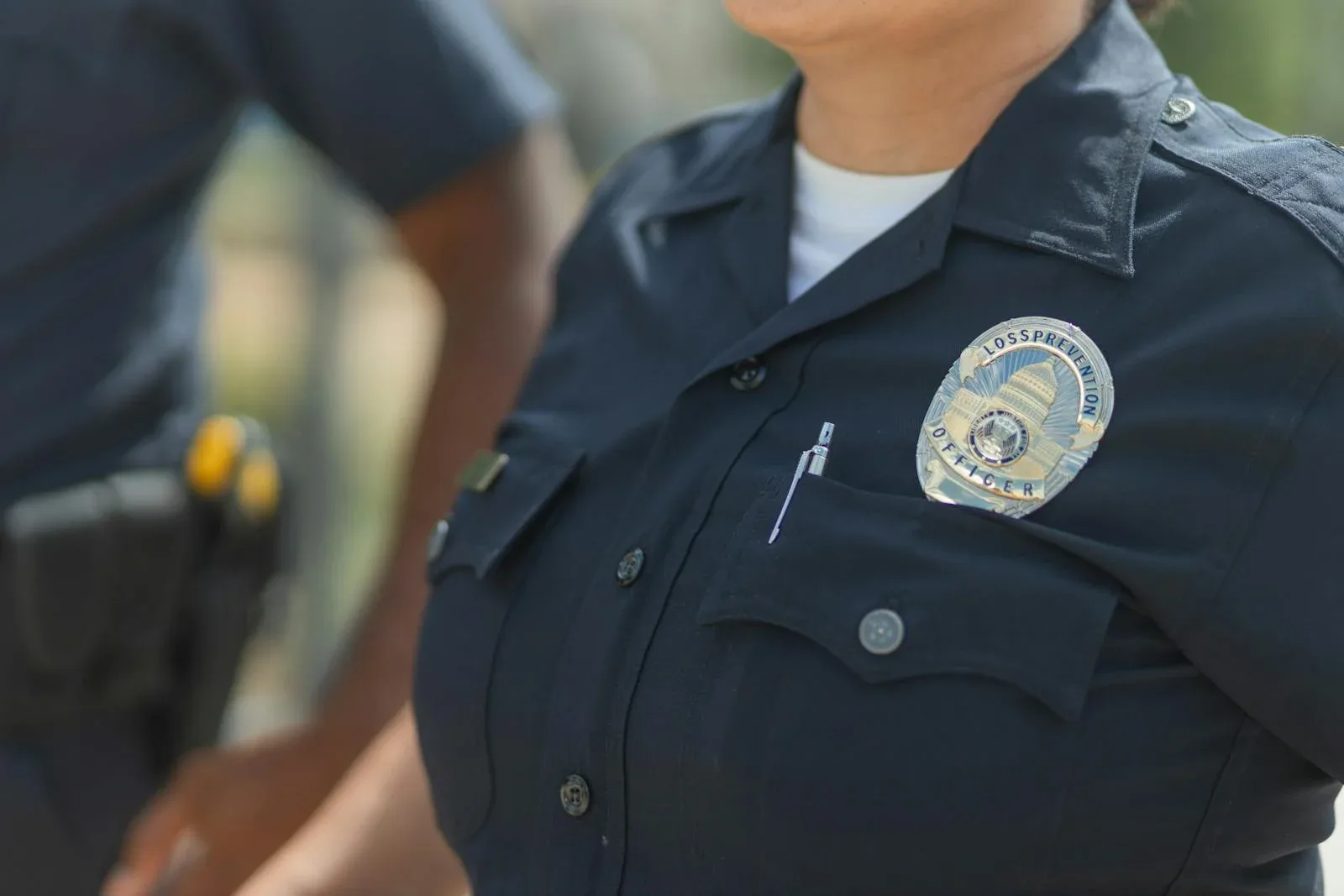 Female police officer in uniform