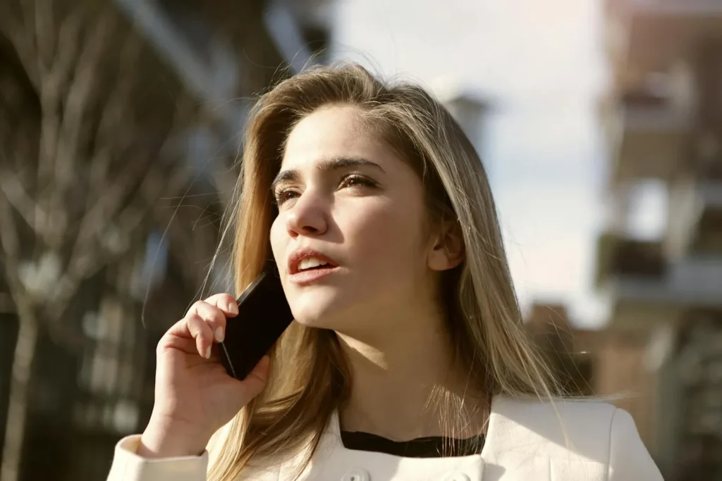 Woman talking on the phone