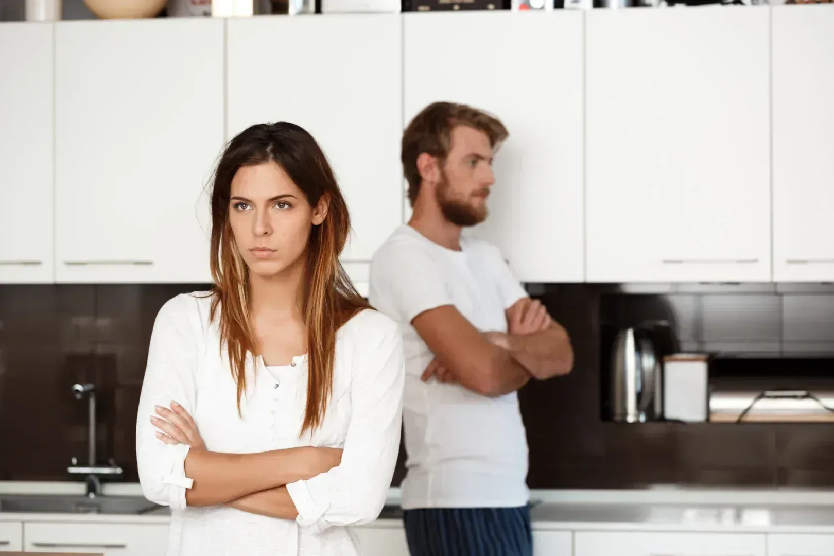 Spouses having a fight before divorce