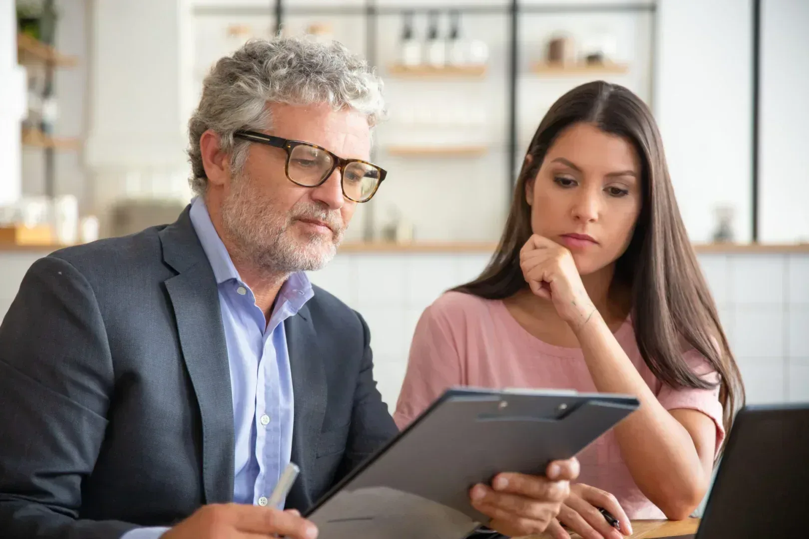 Woman preparing for divorce process with lawyer