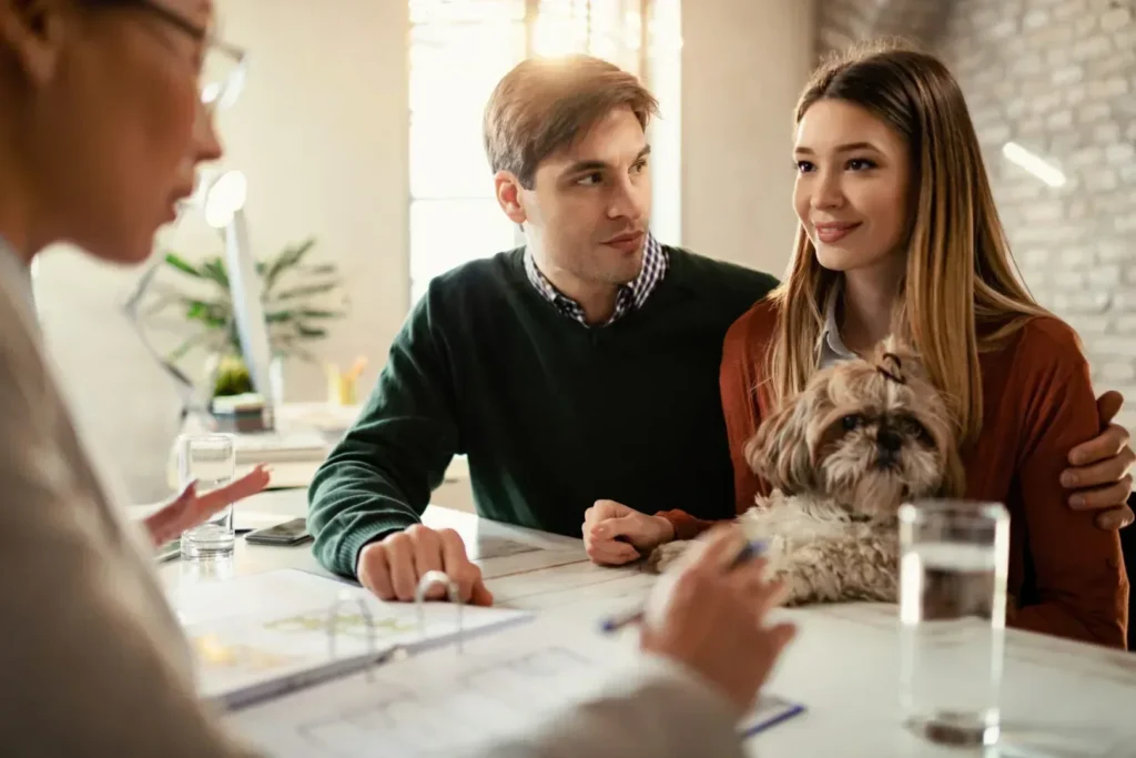 Couple having a meeting with lawyer